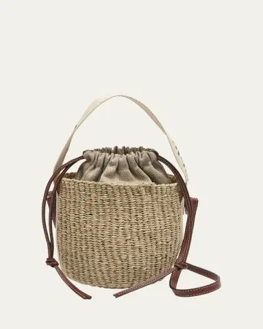 Chloé Woody Small Mifuko Basket Bag in Fair Trade Paper Embellished with Linen | Thumbnail 5 Chloé Woody Small Mifuko Basket Bag in Fair Trade Paper Embellished with Linen | Thumbnail 5