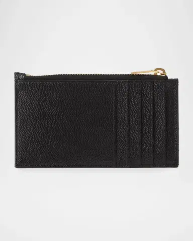 Saint Laurent YSL Monogram Small Ziptop Card Case in Grained Leather | Thumbnail 6 Saint Laurent YSL Monogram Small Ziptop Card Case in Grained Leather | Thumbnail 6