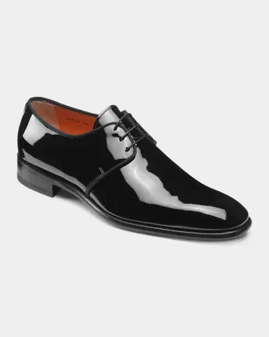 Santoni Men's Patent Leather Grosgrain-Trim Derby Shoes | Thumbnail 13 Santoni Men's Patent Leather Grosgrain-Trim Derby Shoes | Thumbnail 13