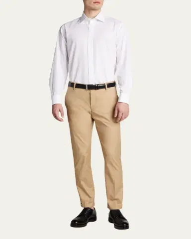 Bergdorf Goodman Men's Formal Twill Fly-Front Dress Shirt | Thumbnail 2 Bergdorf Goodman Men's Formal Twill Fly-Front Dress Shirt | Thumbnail 2