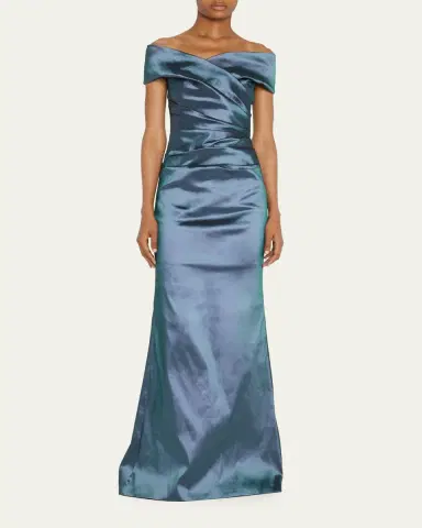 Rickie Freeman for Teri Jon Off-Shoulder Ruched Taffeta Gown | Thumbnail 2 Rickie Freeman for Teri Jon Off-Shoulder Ruched Taffeta Gown | Thumbnail 2