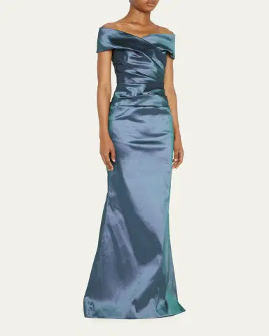 Rickie Freeman for Teri Jon Off-Shoulder Ruched Taffeta Gown | Thumbnail 4 Rickie Freeman for Teri Jon Off-Shoulder Ruched Taffeta Gown | Thumbnail 4