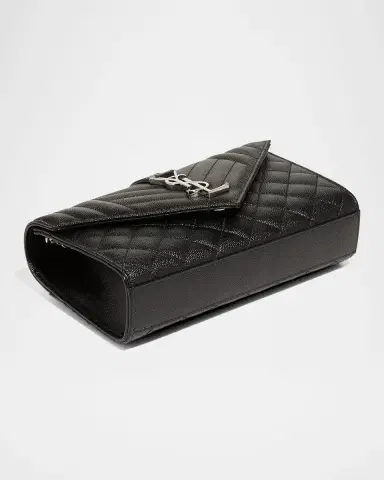 Saint Laurent Envelope Triquilt Small YSL Shoulder Bag in Grained Leather | Thumbnail 6 Saint Laurent Envelope Triquilt Small YSL Shoulder Bag in Grained Leather | Thumbnail 6