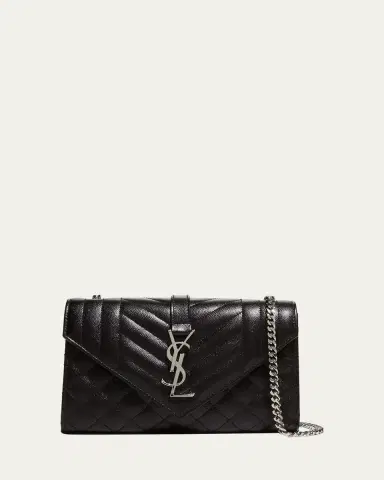 Saint Laurent Envelope Triquilt Small YSL Shoulder Bag in Grained Leather | Thumbnail 7 Saint Laurent Envelope Triquilt Small YSL Shoulder Bag in Grained Leather | Thumbnail 7