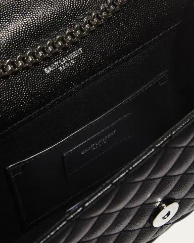 Saint Laurent Envelope Triquilt Small YSL Shoulder Bag in Grained Leather | Thumbnail 9 Saint Laurent Envelope Triquilt Small YSL Shoulder Bag in Grained Leather | Thumbnail 9