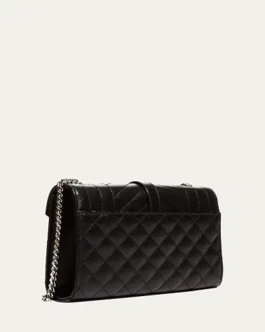 Saint Laurent Envelope Triquilt Small YSL Shoulder Bag in Grained Leather | Thumbnail 10 Saint Laurent Envelope Triquilt Small YSL Shoulder Bag in Grained Leather | Thumbnail 10