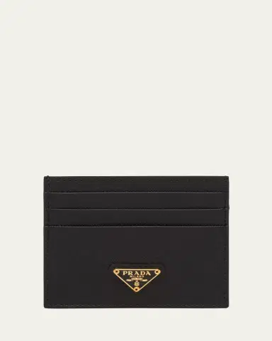 Prada Triangle Logo Leather Card Case | Thumbnail 5 Prada Triangle Logo Leather Card Case | Thumbnail 5