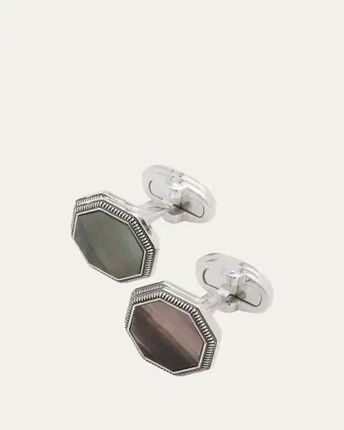 Jan Leslie Men's Octagon Mother-of-Pearl Cufflinks | Thumbnail 3 Jan Leslie Men's Octagon Mother-of-Pearl Cufflinks | Thumbnail 3