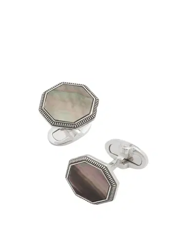Jan Leslie Men's Octagon Mother-of-Pearl Cufflinks | Thumbnail 1 Jan Leslie Men's Octagon Mother-of-Pearl Cufflinks | Thumbnail 1