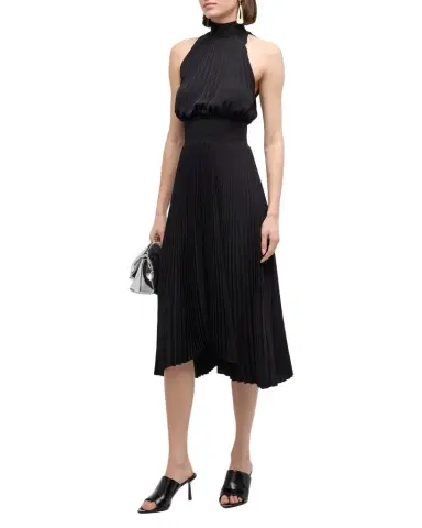 A.L.C. Renzo Pleated Halter Dress | Thumbnail 1 A.L.C. Renzo Pleated Halter Dress | Thumbnail 1