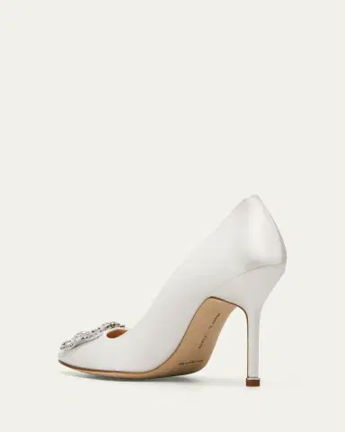 Manolo Blahnik Hangsi Satin Crystal-Buckle Pumps | Thumbnail 2 Manolo Blahnik Hangsi Satin Crystal-Buckle Pumps | Thumbnail 2