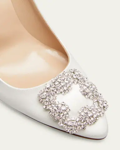Manolo Blahnik Hangsi Satin Crystal-Buckle Pumps | Thumbnail 3 Manolo Blahnik Hangsi Satin Crystal-Buckle Pumps | Thumbnail 3