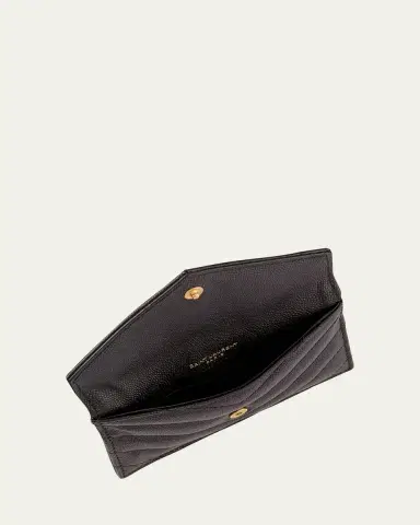 Saint Laurent YSL Monogram Flap Card Case in Grained Leather | Thumbnail 2 Saint Laurent YSL Monogram Flap Card Case in Grained Leather | Thumbnail 2