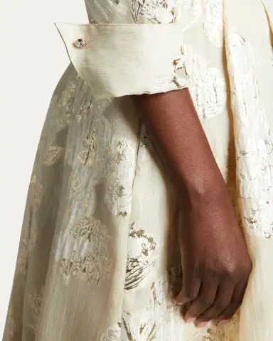 Rickie Freeman for Teri Jon Belted Jacquard Shirtdress Gown | Thumbnail 5 Rickie Freeman for Teri Jon Belted Jacquard Shirtdress Gown | Thumbnail 5