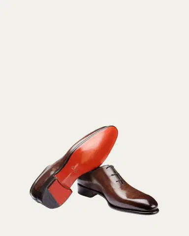 Santoni Men's People Leather Dress Oxfords | Thumbnail 10 Santoni Men's People Leather Dress Oxfords | Thumbnail 10