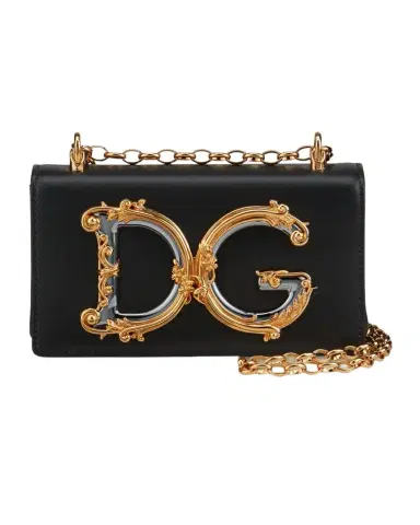 Dolce & Gabbana DG Girls Barocco Leather Shoulder Bag | Thumbnail 1 Dolce & Gabbana DG Girls Barocco Leather Shoulder Bag | Thumbnail 1