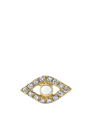 Sydney Evan 14k Pearl Stud Diamond Evil Eye Earring, Single | Thumbnail 1 Sydney Evan 14k Pearl Stud Diamond Evil Eye Earring, Single | Thumbnail 1