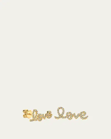 Sydney Evan Pave Diamond Love Single Stud Earring | Thumbnail 2 Sydney Evan Pave Diamond Love Single Stud Earring | Thumbnail 2