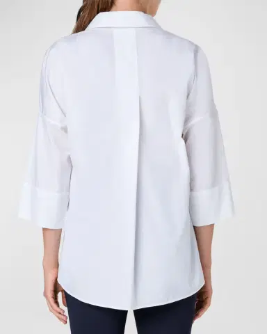 Akris punto Kimono-Sleeve Split-Neck Blouse | Thumbnail 16 Akris punto Kimono-Sleeve Split-Neck Blouse | Thumbnail 16