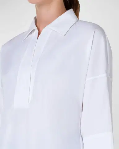 Akris punto Kimono-Sleeve Split-Neck Blouse | Thumbnail 18 Akris punto Kimono-Sleeve Split-Neck Blouse | Thumbnail 18