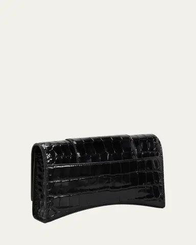 Balenciaga Hourglass Shiny Mock-Croc Chain Wallet | Thumbnail 3 Balenciaga Hourglass Shiny Mock-Croc Chain Wallet | Thumbnail 3