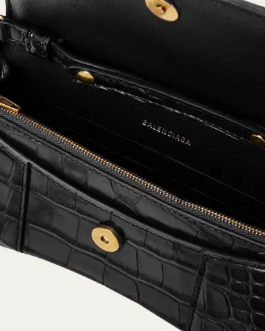 Balenciaga Hourglass Shiny Mock-Croc Chain Wallet | Thumbnail 4 Balenciaga Hourglass Shiny Mock-Croc Chain Wallet | Thumbnail 4