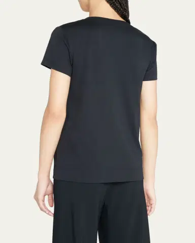 Lafayette 148 New York Modern V-Neck Short-Sleeve Cotton Jersey Tee | Thumbnail 3 Lafayette 148 New York Modern V-Neck Short-Sleeve Cotton Jersey Tee | Thumbnail 3
