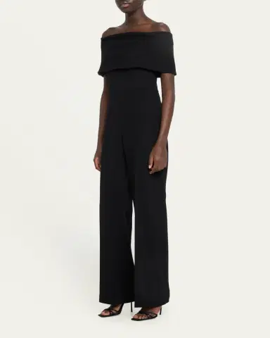 Lela Rose Off-the-Shoulder Crepe Jumpsuit | Thumbnail 4 Lela Rose Off-the-Shoulder Crepe Jumpsuit | Thumbnail 4