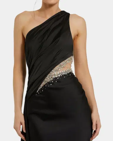 Mac Duggal Cutout Satin One-Shoulder Gown | Thumbnail 2 Mac Duggal Cutout Satin One-Shoulder Gown | Thumbnail 2