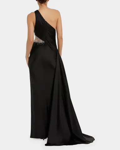 Mac Duggal Cutout Satin One-Shoulder Gown | Thumbnail 3 Mac Duggal Cutout Satin One-Shoulder Gown | Thumbnail 3