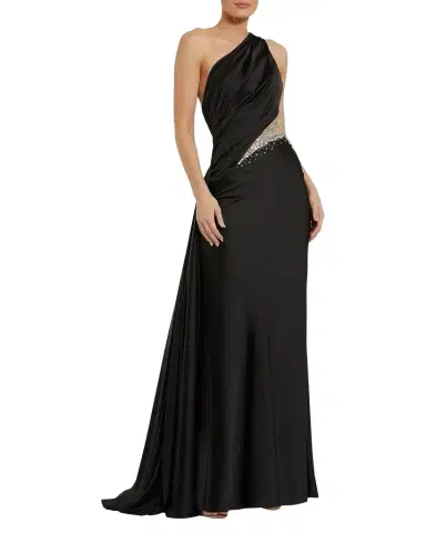 Mac Duggal Cutout Satin One-Shoulder Gown | Thumbnail 1 Mac Duggal Cutout Satin One-Shoulder Gown | Thumbnail 1