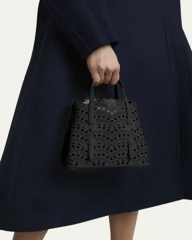 Alaïa Mina 20 Tote Bag in Vienne Wave Perforated Leather | Thumbnail 2 Alaïa Mina 20 Tote Bag in Vienne Wave Perforated Leather | Thumbnail 2