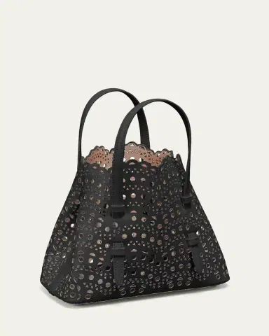 Alaïa Mina 20 Tote Bag in Vienne Wave Perforated Leather | Thumbnail 3 Alaïa Mina 20 Tote Bag in Vienne Wave Perforated Leather | Thumbnail 3