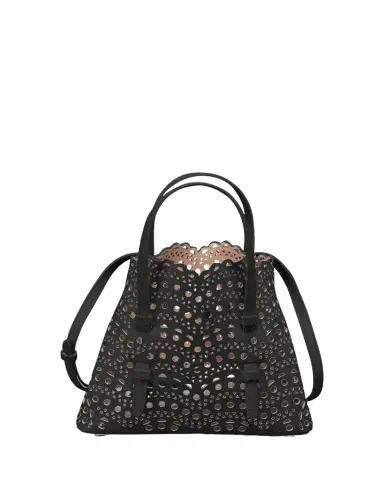 Alaïa Mina 20 Tote Bag in Vienne Wave Perforated Leather | Thumbnail 1 Alaïa Mina 20 Tote Bag in Vienne Wave Perforated Leather | Thumbnail 1