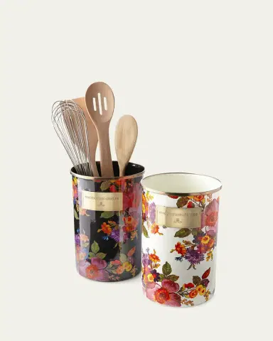 MacKenzie-Childs Flower Market White Utensil Holder | Thumbnail 2 MacKenzie-Childs Flower Market White Utensil Holder | Thumbnail 2