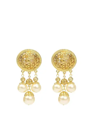 ben-amun Pearly Dangle Clip Earrings | Thumbnail 1 ben-amun Pearly Dangle Clip Earrings | Thumbnail 1