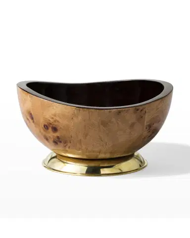 Ladorada Burl Veneer Accent Bowl With Brass Base | Thumbnail 2 Ladorada Burl Veneer Accent Bowl With Brass Base | Thumbnail 2
