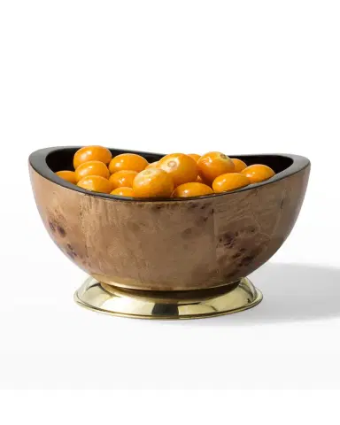 Ladorada Burl Veneer Accent Bowl With Brass Base | Thumbnail 3 Ladorada Burl Veneer Accent Bowl With Brass Base | Thumbnail 3