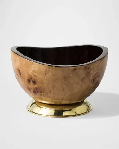 Ladorada Burl Veneer Accent Bowl With Brass Base | Thumbnail 4 Ladorada Burl Veneer Accent Bowl With Brass Base | Thumbnail 4