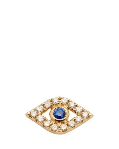 Sydney Evan 14K Yellow Gold Large Sapphire Bezel Eye Stud Earring, Single | Thumbnail 1 Sydney Evan 14K Yellow Gold Large Sapphire Bezel Eye Stud Earring, Single | Thumbnail 1