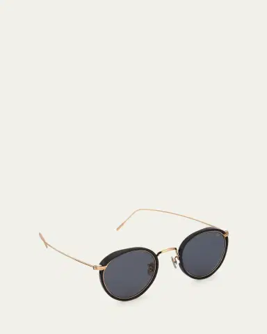 Eyevan Men's 717E Round Acetate-Wrapped Metal Sunglasses | Thumbnail 11 Eyevan Men's 717E Round Acetate-Wrapped Metal Sunglasses | Thumbnail 11