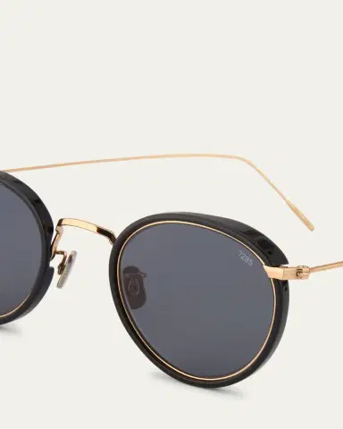 Eyevan Men's 717E Round Acetate-Wrapped Metal Sunglasses | Thumbnail 14 Eyevan Men's 717E Round Acetate-Wrapped Metal Sunglasses | Thumbnail 14