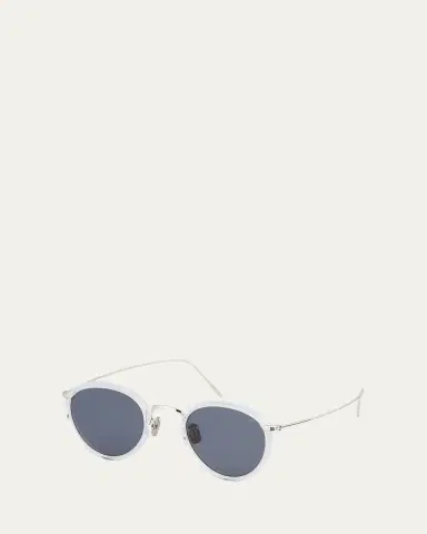 Eyevan Men's 717E Round Acetate-Wrapped Metal Sunglasses | Thumbnail 15 Eyevan Men's 717E Round Acetate-Wrapped Metal Sunglasses | Thumbnail 15