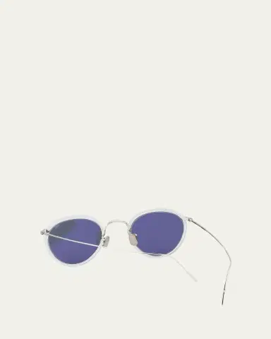 Eyevan Men's 717E Round Acetate-Wrapped Metal Sunglasses | Thumbnail 16 Eyevan Men's 717E Round Acetate-Wrapped Metal Sunglasses | Thumbnail 16