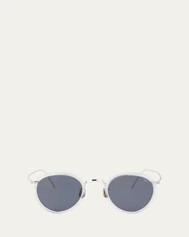 Eyevan Men's 717E Round Acetate-Wrapped Metal Sunglasses | Thumbnail 17 Eyevan Men's 717E Round Acetate-Wrapped Metal Sunglasses | Thumbnail 17