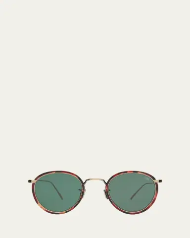 Eyevan Men's 717E Round Acetate-Wrapped Metal Sunglasses | Thumbnail 18 Eyevan Men's 717E Round Acetate-Wrapped Metal Sunglasses | Thumbnail 18