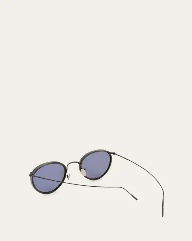 Eyevan Men's 717E Round Acetate-Wrapped Metal Sunglasses | Thumbnail 19 Eyevan Men's 717E Round Acetate-Wrapped Metal Sunglasses | Thumbnail 19