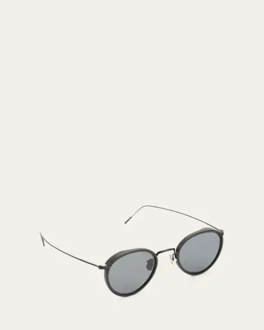Eyevan Men's 717E Round Acetate-Wrapped Metal Sunglasses | Thumbnail 20 Eyevan Men's 717E Round Acetate-Wrapped Metal Sunglasses | Thumbnail 20