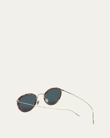 Eyevan Men's 717E Round Acetate-Wrapped Metal Sunglasses | Thumbnail 7 Eyevan Men's 717E Round Acetate-Wrapped Metal Sunglasses | Thumbnail 7