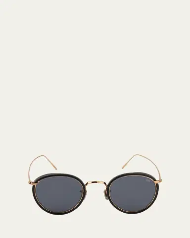 Eyevan Men's 717E Round Acetate-Wrapped Metal Sunglasses | Thumbnail 10 Eyevan Men's 717E Round Acetate-Wrapped Metal Sunglasses | Thumbnail 10